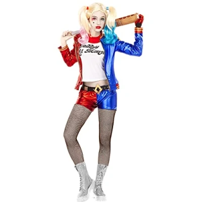 Afbeelding van FUNIDELIA Harley Quinn kostuum Suicide Squad Voor Dames Maat: L