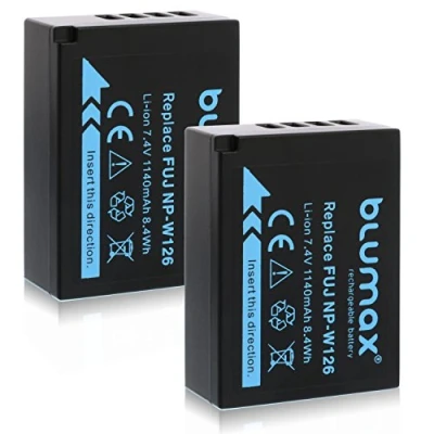 Afbeelding van 2X Blumax batterij compatibel met Fujifilm NP W126s W126 (echt 1140mAh) voor Fuji XT 3 200 X A7