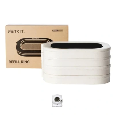 Afbeelding van PETKIT Exclusieve Navulring voor PUROBOT ULTRA, Vervangende Afvalzakken, 4 Stuks, Automatisch Verpakken, Schoonmaken en Geur Afsluiten, 10 Keer per Zak, Vuilniszakken