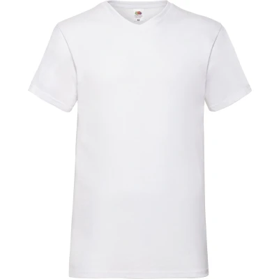 Afbeelding van 5 pack T shirts Fruit of the Loom V neck white 3XL