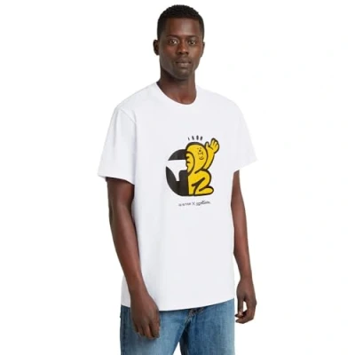 Afbeelding van G Star Cartoon Loose Tshirt print, Heren, Maat: XL, White