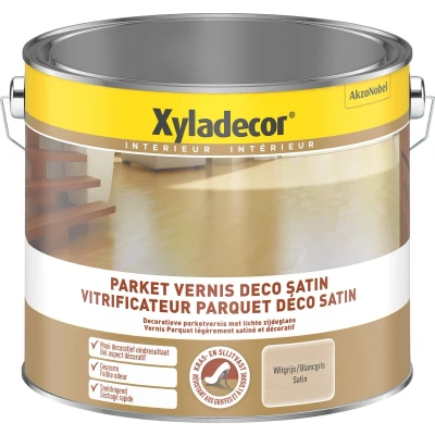 Afbeelding van Xyladecor Deco Parketvernis Zijdeglans 2,5l Witgrijs