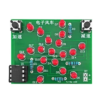 Afbeelding van Windmolen kit, doe het zelf, elektronisch, grappig, roterende lichtkit, instelbare snelheid, oefenbord voor training solderen