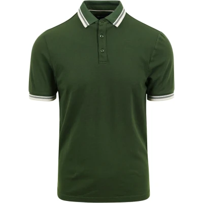 Afbeelding van Suitable Kick Polo Donkergroen maat XL heren met Modern fit Pasvorm Duurzaam Herenkleding Poloshirt