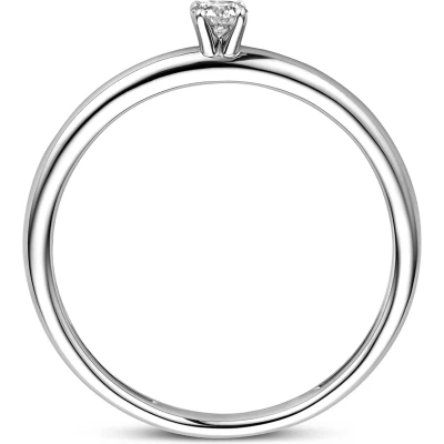 Afbeelding van Trendjuwelier huiscollectie Ring Diamant 0.09ct H SI Witgoud Palladium