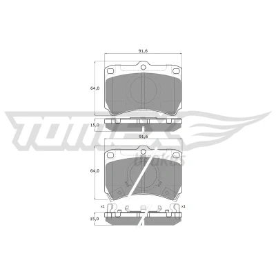 Afbeelding van Remblokkenset, schijfrem TOMEX Brakes TX 11 77