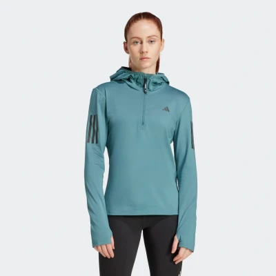 Afbeelding van adidas Performance Own The Run Winterized Hoodie Met Halve Rits Dames Groen XS
