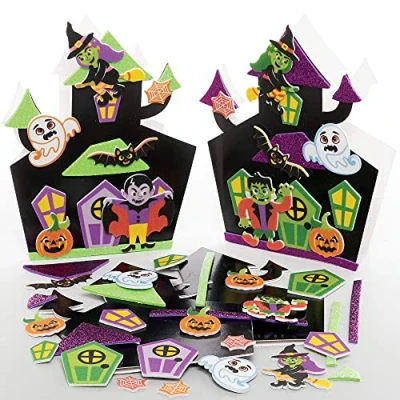 Afbeelding van Baker Ross FE848 Haunted House Mix &amp; Match Kaartensets Set van 6, Kaartenmaak Kit voor Kinderen, Maak Je Eigen Halloween Kaarten, Ideaal Kunst en Knutsel Project, geassorteerd