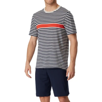 Afbeelding van Schiesser Rundhals Casual Pyjama, Heren, Maat: 54, Grapefruit