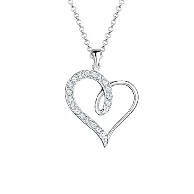 Afbeelding van Elli Dames hanger met uitgesneden hart Symbool Liefde Elegant kristallen in 925 Sterling Zilver