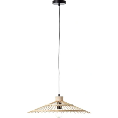 Afbeelding van Brilliant Leuchten Hanglamp Pirae 100 cm hoogte, ø 57,5 cm, e27, in te korten, metaal/bamboe, zwart/naturel (1 stuk)