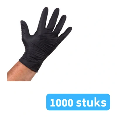 Afbeelding van Handschoenen Nitril Ongepoederd Zwart XL 10 x 100 stuks