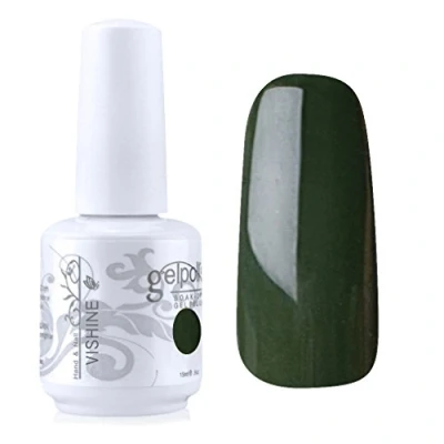 Afbeelding van Vishine GelPolish Soak Off nagellak, semi permanent, UV, LED, manicure, gel, legergroen (1436)