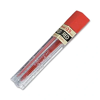 Afbeelding van Pentel PPR 5 set met 12 vullingen, 0,5 mm, rood