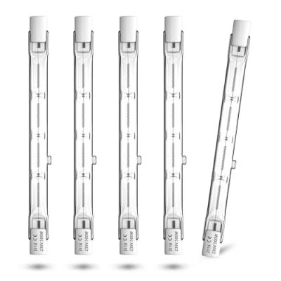 Afbeelding van CucuGo 5X R7S 500W Halogeenlamp, 118mm Lineair Licht 11000LM, Dimbare Warme Witte Veiligheidsschijnwerper, J118 J Type Dubbele Eindige Lampen 2800K, AC 220 240V voor Landschapsverlichting