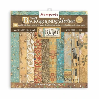 Afbeelding van Stamperia Klimt Maxi Backgrounds 12x12 Inch Paper Pack (SBBL101)