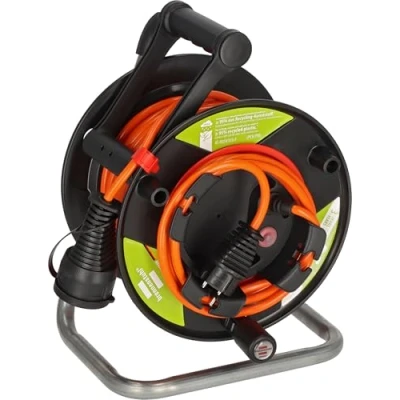 Afbeelding van Brennenstuhl Garant G Bretec IP44 kabelhaspel met onderdelen van gerecycled plastic (met 38+2m kabel in oranje, speciale kunststof, kortstondig buitengebruik, Made Germany)