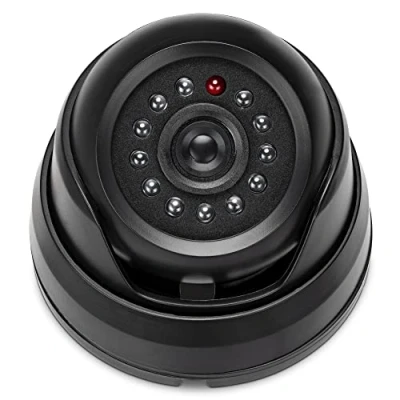 Afbeelding van kwmobile dummy camera met lampje Beveiligingscamera knipperende LED Dome Zwart