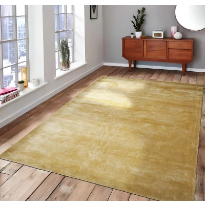 Afbeelding van Vloerkleed Vanessa Goud Luxe Viscose Laagpolig Modern Tapijt 195x300 cm Rechthoek Tapijtenloods