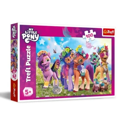 Afbeelding van Trefl My Little Pony, Leuke Pony&#039;s Puzzel met 100 Stukjes Kleurrijke de Helden uit Cartoon, Creatieve Ontspanning, Plezier voor Kinderen vanaf 5 jaar