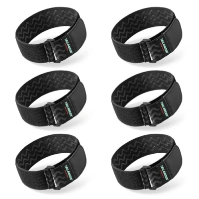 Afbeelding van Trilancer Elastische Riemen met Antislip Bandjes, 36 cm x 5 cm(6 Stuks) Stevige Multifunctionele Haak voor Verlengingssnoeren, Kabels, Touwen, Slangen, Fiets, Camper, Broekriemen