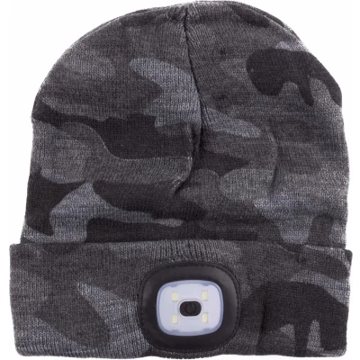 Afbeelding van LED Beanie Muts Camouflage One Size Grijs