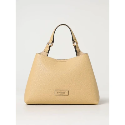 Afbeelding van Structured Handbag Top Zip Closure Wo Beige Clutch Bags