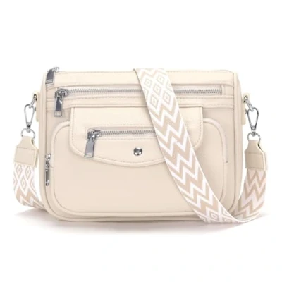 Afbeelding van YISUOHOOM 7 kleuren schoudertas dames klein 2025 crossbody bag kleine handtas 5 zakken vakken, beige