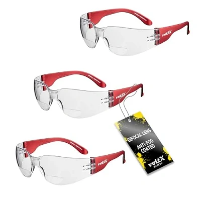 Afbeelding van 3 x voltX &#039;GRAFTER’ Bifocale Lichtgewicht Leesbril (DOORZICHTIGE Lens +2.0 Dioptrie) Fietsbril CE EN166f Gecertificeerd + UV400 met Anti Condens Coating