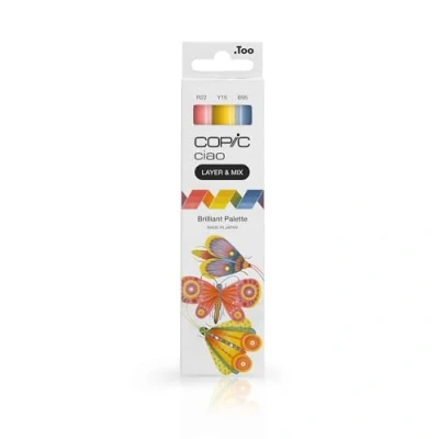 Afbeelding van Copic, Marker, CIAO Merk (B 95 Lichtgrijsachtig kobalt, Y 15 cadmiumgeel, R 22 Lichte garnalen, 6 mm, 3 x)