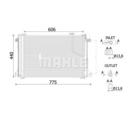 Afbeelding van Condensor, airconditioning MAHLE AC 786 000S