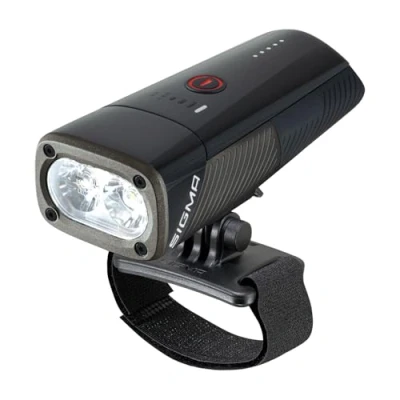 Afbeelding van SIGMA Buster 1600HL helmlamp met 1600 lumen Oplaadbare 6 lichtstanden Uitstekend lichtbeeld dankzij innovatieve dubbele lens Osram LED Kleur: zwart