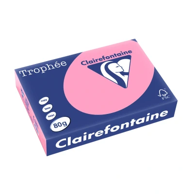 Afbeelding van Clairefontaine Trophée Pastel, gekleurd papier, A4, 120 g, 250 vel, felroze papier