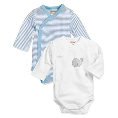 Afbeelding van Playshoes Schnizler set 2 overslagrompers lange mouw walvis lichtblauw