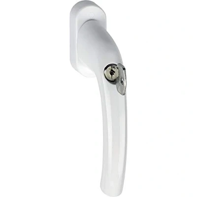 Afbeelding van HOPPE Raamgreep Tokyo blokkeercilinder, 45 graden, vierkante stift 7 x 35 mm, 1 stuk, wit,8156507