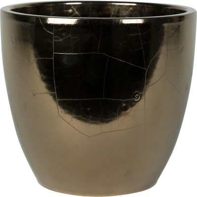 Afbeelding van Steege Plantenpot/bloempot keramiek goud glanzend D24 x H22