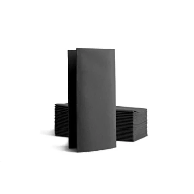 Afbeelding van Alvotex CHIC Airlaid 50 servetten, 1/8 vouwen op stof, hoogwaardige wegwerpservetten, 39 x 40 cm, zwart