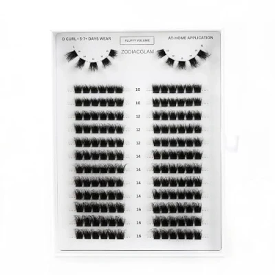 Afbeelding van ZodiacGlam DIY Lashes Fluffy Volume Wimper Extensions Vanuit Huis Mix 10 12 14 16mm Blijven 5 7+ dagen zitten Individuele wimpers Nep Vegan Eyelashes