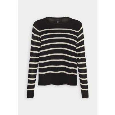 Afbeelding van VERO MODA gestreepte gebreide trui VMNOVA zwart/wit