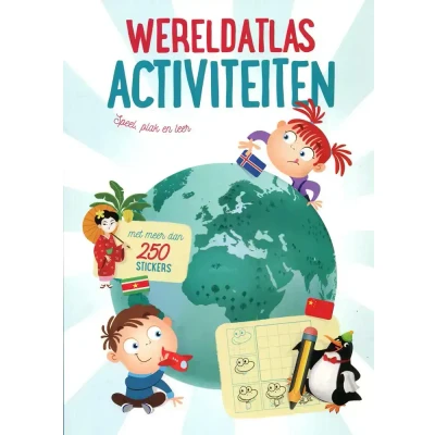 Afbeelding van Wereldatlas Activiteiten Speel Plak en Leer met meer dan 250 stickers