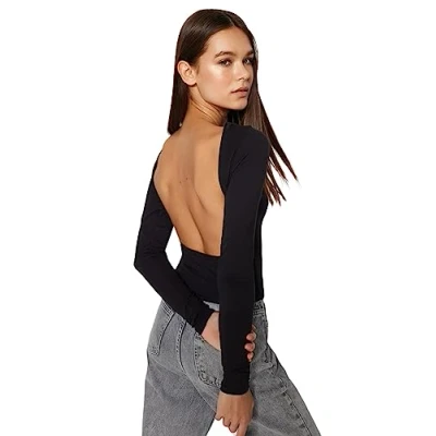 Afbeelding van Trendyol TWOAW24BZ00173 Volwassenen Vrouwen Blouse Zwart M