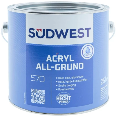 Afbeelding van sudwest acryl allgrund u51 9105 zwart 2.5 ltr