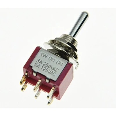Afbeelding van SALECOM 5 stks DPDT 6 Pin 3 Manier ON/ON/ON Gitaar Mini Tuimelschakelaar Auto/Boot Schakelaars