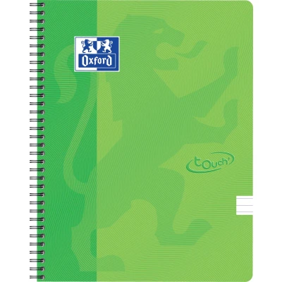 Afbeelding van Oxford School Touch spiraalblok, ft A4, 140 bladzijden, gelijnd, groen (lime) spiraalschrift