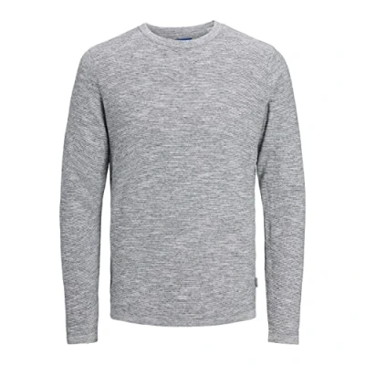 Afbeelding van JACK &amp; JONES Heren JORCRAYON gebreide trui met ronde hals, marineblazer, detail: cloud Dancer, S, Navy blazer/detail: danser., S