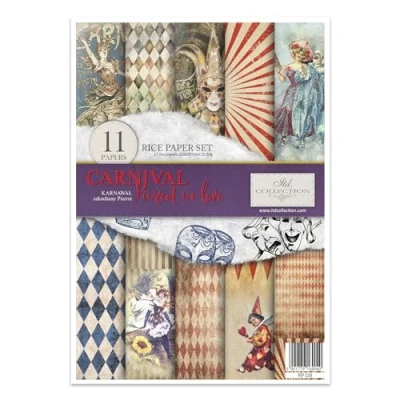 Afbeelding van ITD Collection Rijstpapier creatieve set A4 om te Snijden Papier vel 29,7 x 21 cm servettechniek meerdere kleuren (RP028 HS code 48021000)
