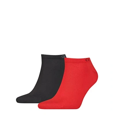 Afbeelding van Calvin Klein Sneakers voor heren, casual voering sokken van 2 stuks, Rood, 43