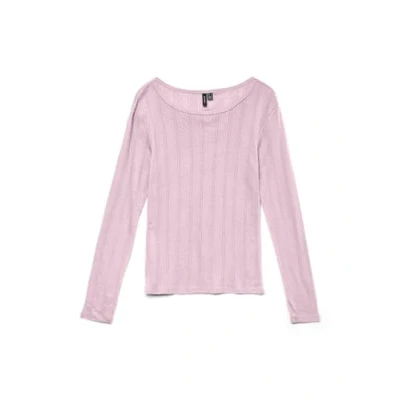 Afbeelding van Vero Moda Vmlisa Pointelle Longsleeve pinkaboo, Dames, Maat: Large, Pink a boo