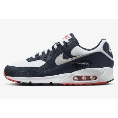 Afbeelding van Nike Sportswear AIR MAX 90 Sneakers laag, Heren, Maat: 40, Obsidian/pure platinum/track red Imitatieleer/ textiel