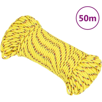 Afbeelding van vidaXL Boottouw 5 mm 50 m polypropyleen geel